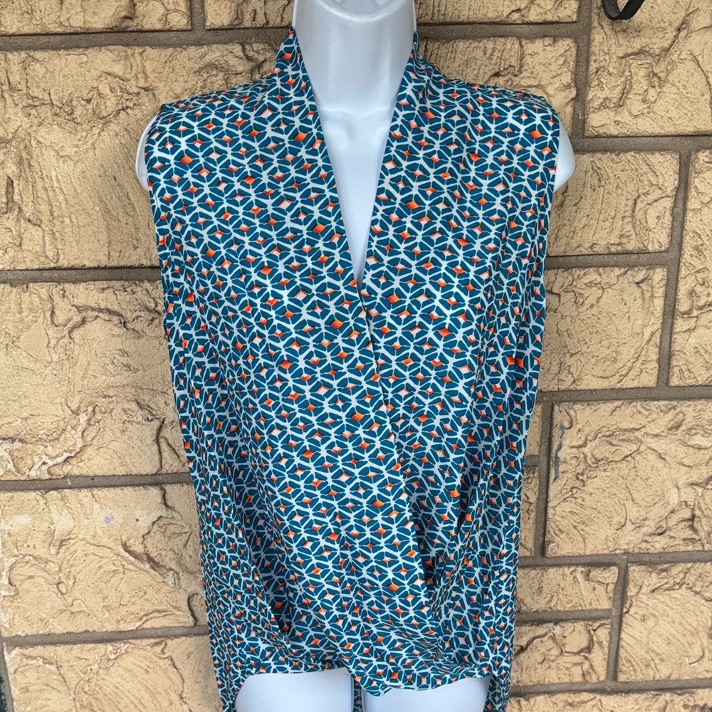 Pleione Sleeveless Faux Wrap Blouse Loose fit Size XS - Picture 8 of 13